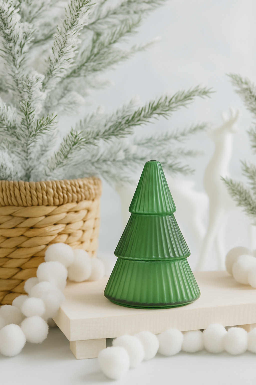 Green Glass Christmas Tree Soy Wax Candle 14 oz - O'CHRISTMAS TREE - The Scented Market  Candles   