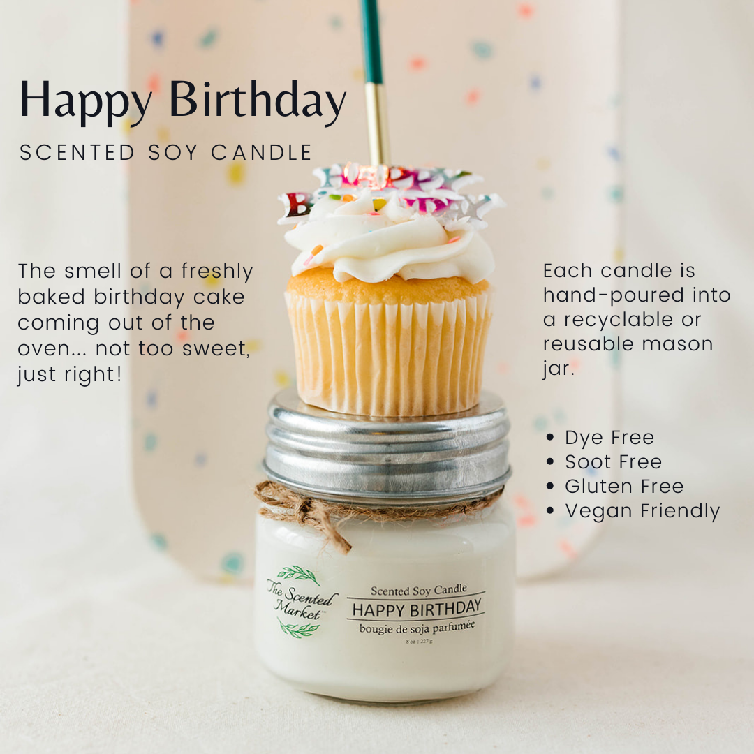 HAPPY BIRTHDAY Soy Wax Candle 8 oz - The Scented Market 