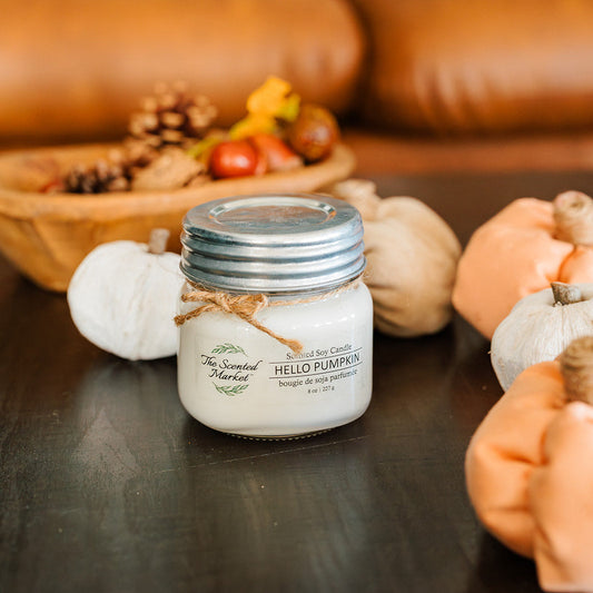 HELLO PUMPKIN Soy Wax Candle 8 oz - The Scented Market  Candles   