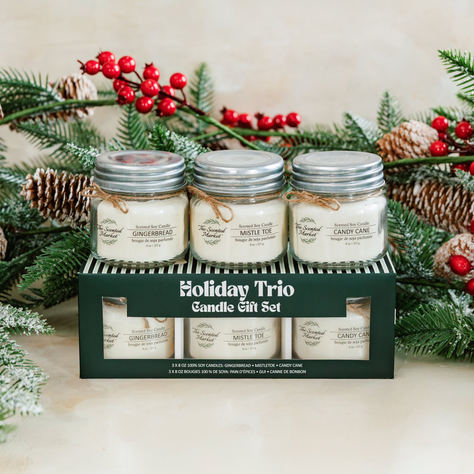 Holiday Trio Candle 3 pack Gift Set - The Scented Market     