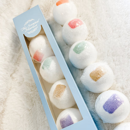 Winter Bath Bomb Gift Box – 7-Pack Holiday Bath Bomb Set for Relaxation & Moisturizing Skin Care