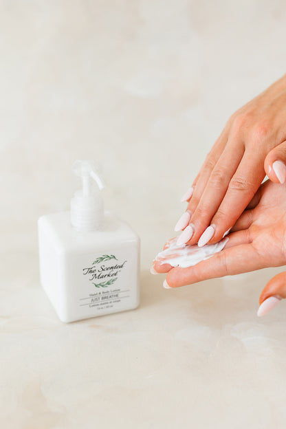 Just Breathe Hand and Body Lotion – Refreshing and Hydrating - The Scented Market  Lotion & Moisturizer   
