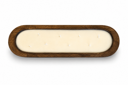 APPLE CRUMBLE Long Dough Bowl Soy Candle | Scented Wooden Bowl Candle
