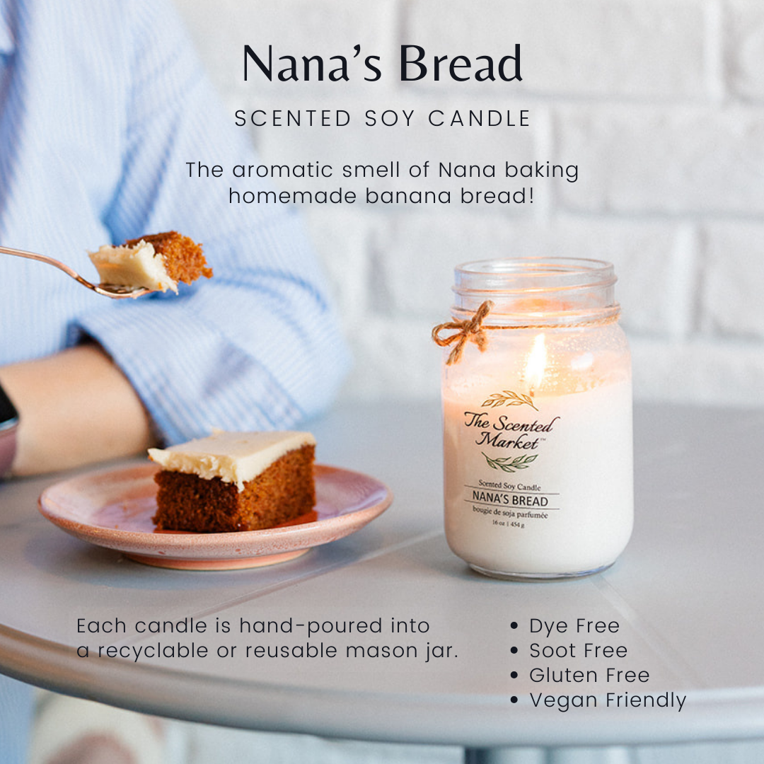 NANA'S BREAD Soy Wax Candle 16 oz - The Scented Market 