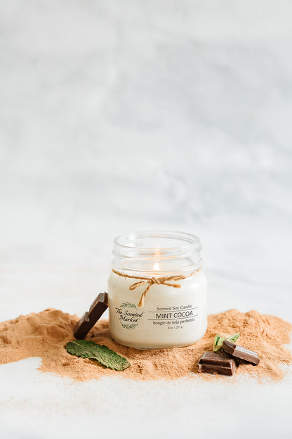 MINT COCOA Soy Wax Candle 8 oz