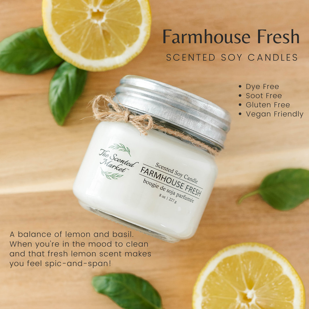 FARMHOUSE FRESH Soy Wax Candle 8 oz - The Scented Market 