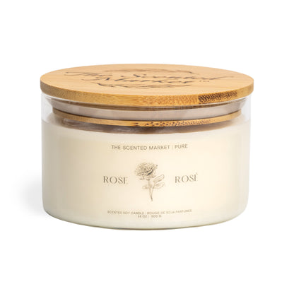 Pure ROSE Soy Wax Candle 14 oz - The Scented Market 