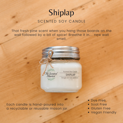 SHIPLAP Soy Wax Candle 8 oz - The Scented Market 