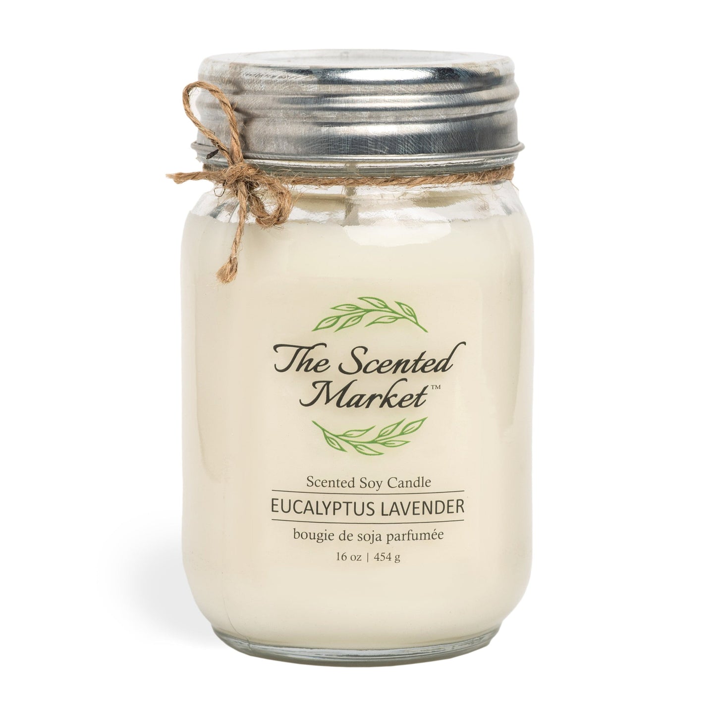 EUCALYPTUS LAVENDER Soy Wax Candle 16 oz - The Scented Market 