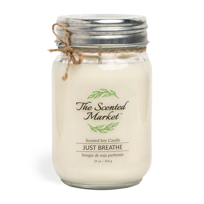 JUST BREATHE Soy Wax Candle 16 oz - The Scented Market 