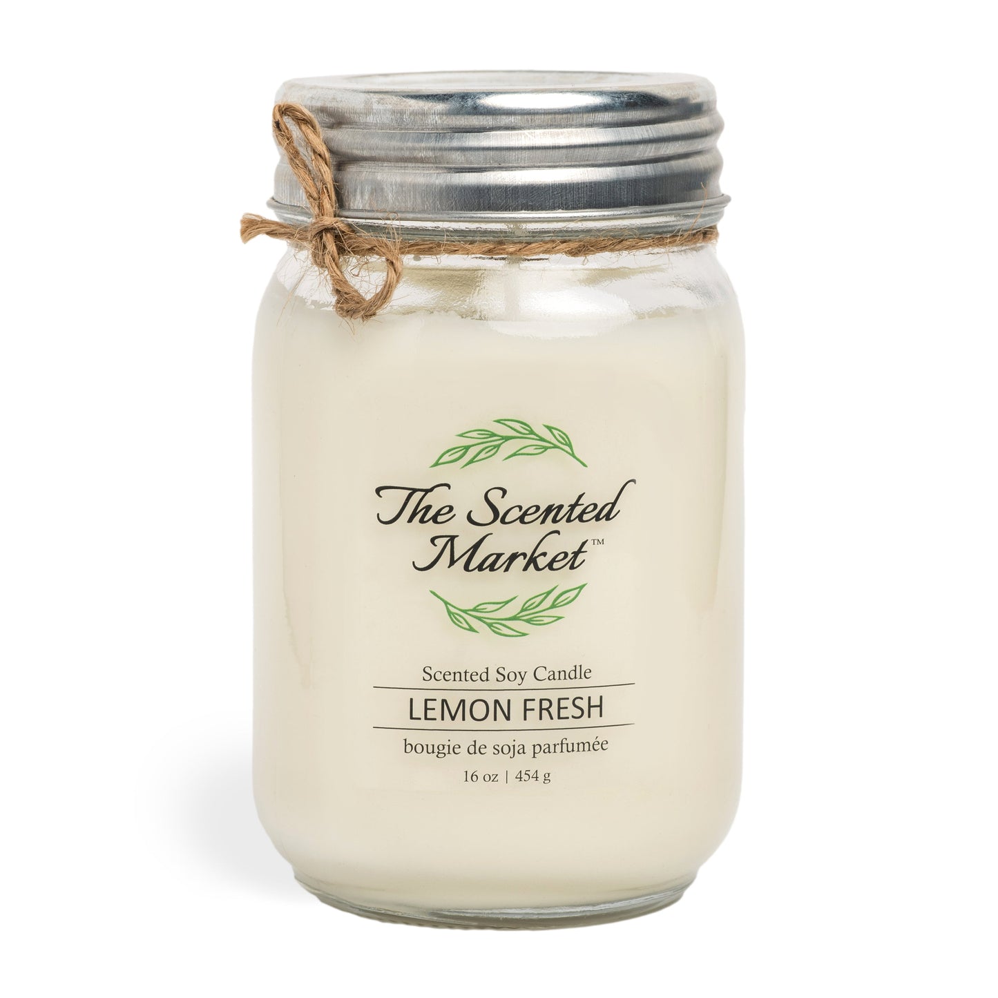 LEMON FRESH Soy Wax Candle 16 oz - The Scented Market 