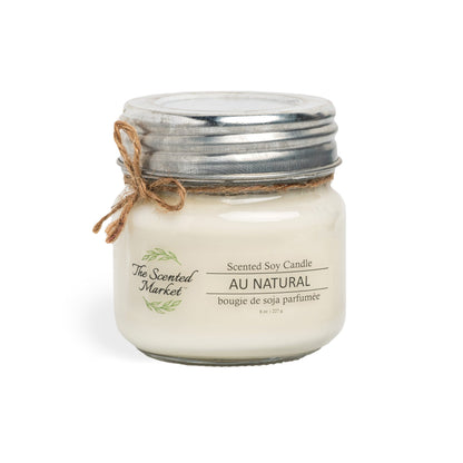 AU NATURAL / SCENT FREE Soy Wax Candle 8 oz - The Scented Market 