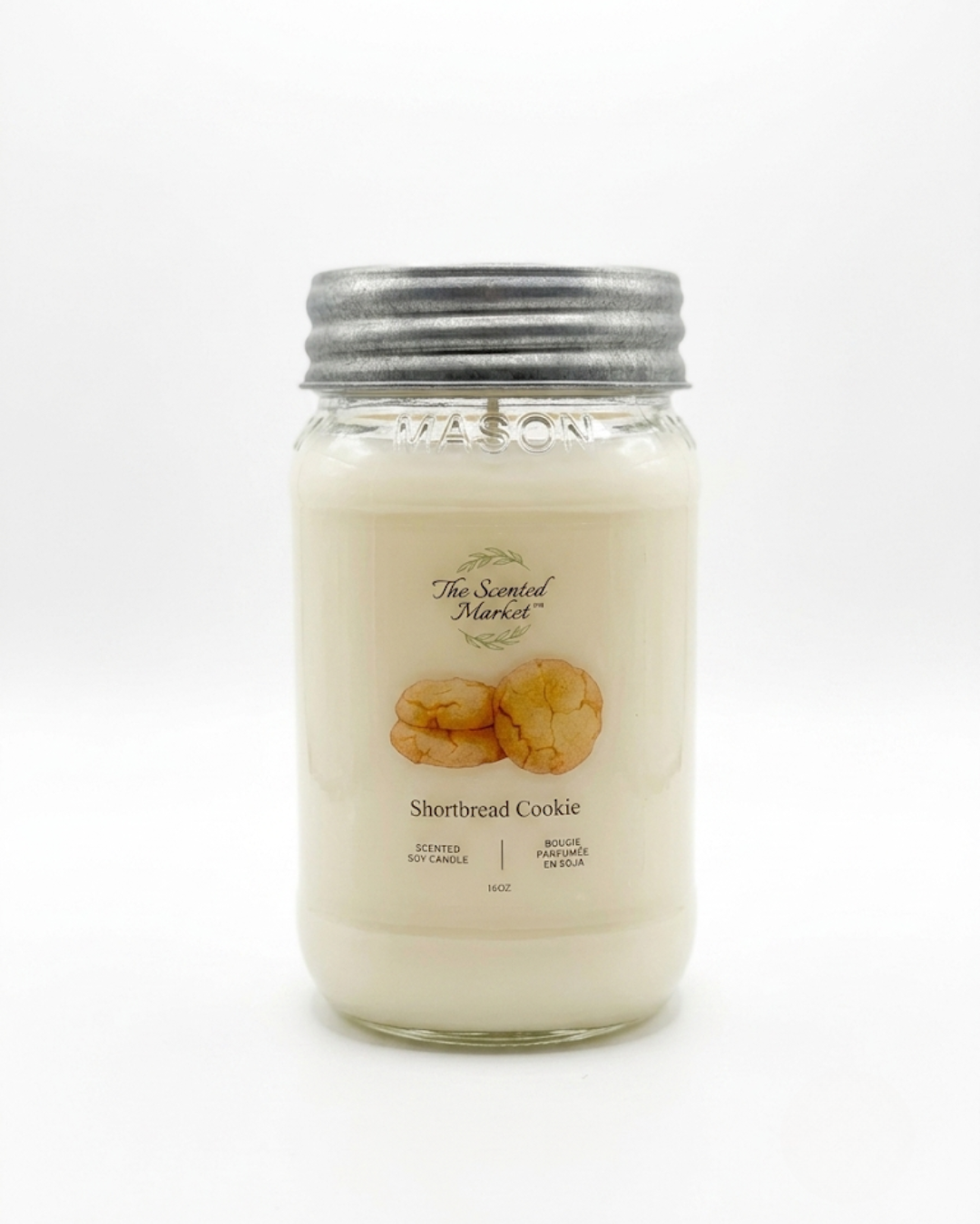 Shortbread Cookie Scented Soy Candle | Sweet Bakery Candle | 16 oz, 100 Hour Burn