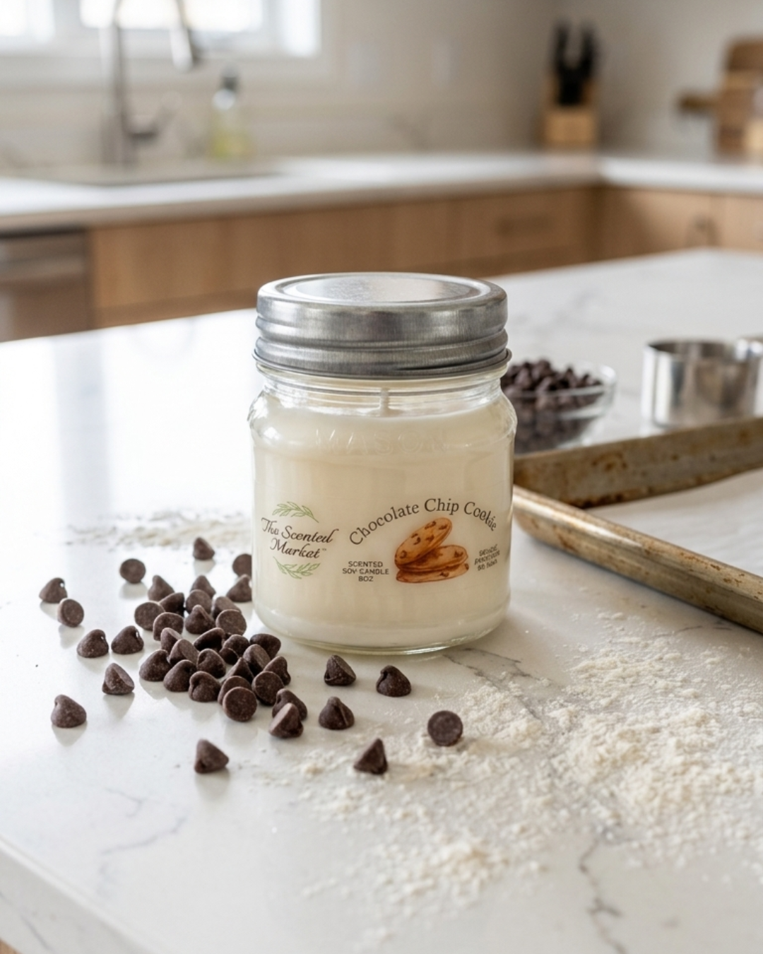Chocolate Chip Cookie Scented Soy Candle | Sweet Bakery Candle | 8 oz, 50 Hour Burn