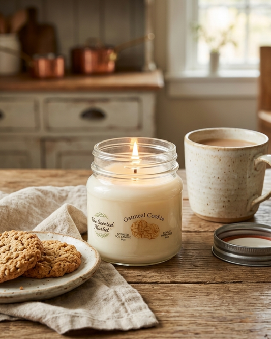 Oatmeal Cookie Scented Soy Candle | Warm Bakery Candle | 8 oz, 50 Hour Burn