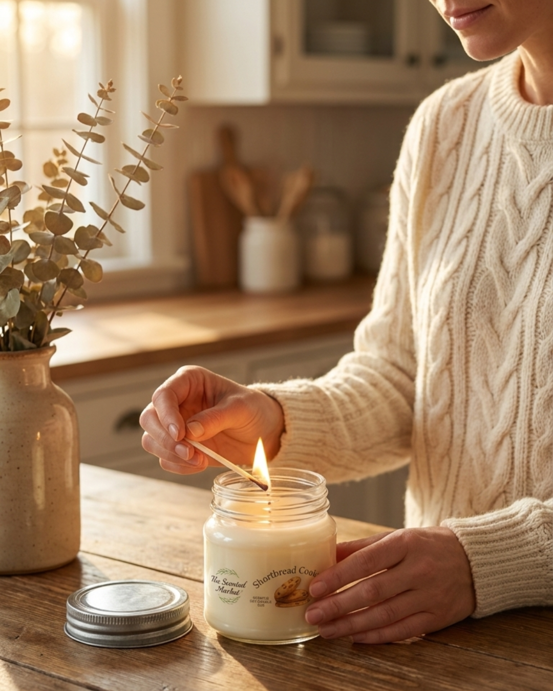 Peanut Butter Cookie Scented Soy Candle | Sweet Bakery Candle | 8 oz, 50 Hour Burn