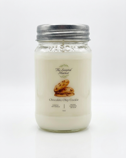 Chocolate Chip Cookie Scented Soy Candle | Sweet Bakery Candle | 16 oz, 100 Hour Burn