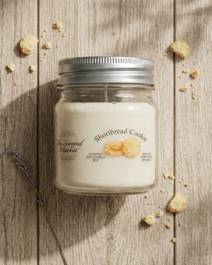 Shortbread Cookie Scented Soy Candle | Sweet Bakery Candle | 8 oz, 50 Hour Burn