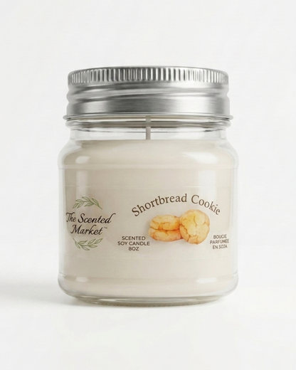 Shortbread Cookie Scented Soy Candle | Sweet Bakery Candle | 8 oz, 50 Hour Burn
