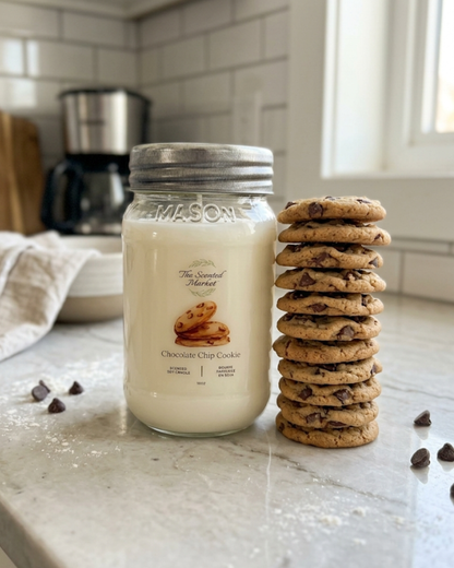 Chocolate Chip Cookie Scented Soy Candle | Sweet Bakery Candle | 16 oz, 100 Hour Burn