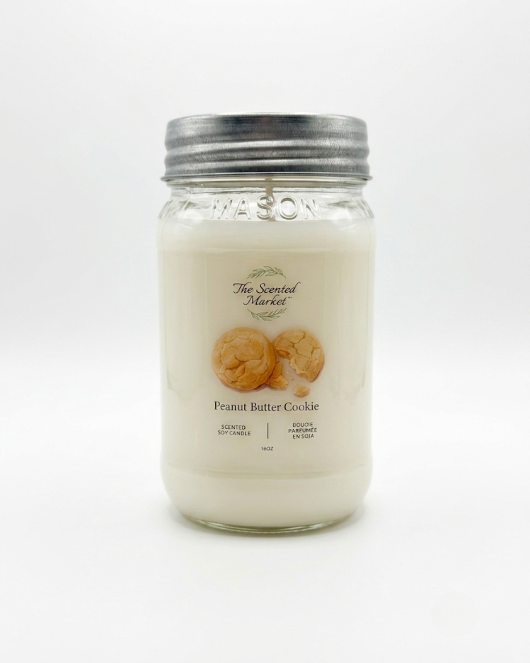 Peanut Butter Cookie Scented Soy Candle | Sweet Bakery Candle | 16 oz, 100 Hour Burn