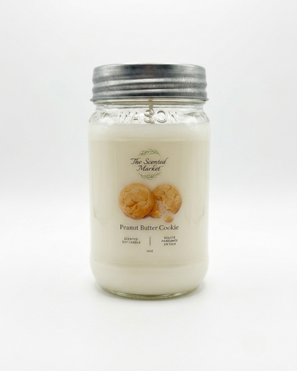 Peanut Butter Cookie Scented Soy Candle | Sweet Bakery Candle | 16 oz, 100 Hour Burn