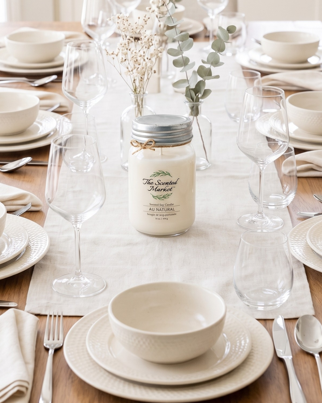 AU NATURAL / SCENT FREE Soy Wax Candle 16 oz