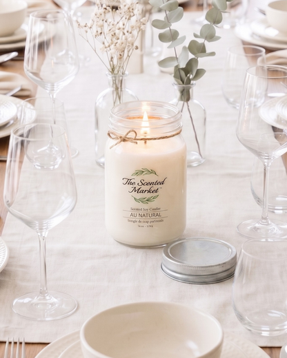 AU NATURAL / SCENT FREE Soy Wax Candle 16 oz
