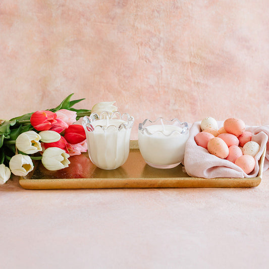 Tulip Bulb and Cracked Egg Candle Combo - The Scented Market     