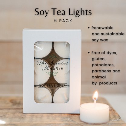 Au Natural / Scent-Free Tea Lights – Pure Soy Wax Candles - The Scented Market  Candles   